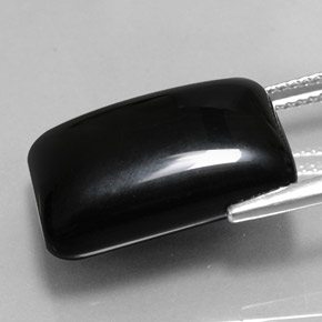 Ágata negro natural de 18,30 ct, baguette, opaco