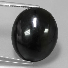 Ágata negro natural de 18,59 ct, corte óvalo, opaco