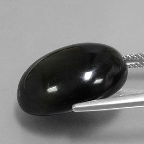Ágata negro natural de 18,59 ct, corte óvalo, opaco