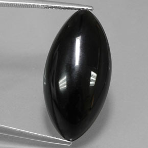 Ágata negro natural de 20,63 ct, marquesa, opaco