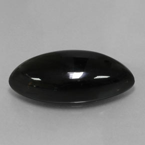 Ágata negro natural de 20,63 ct, marquesa, opaco