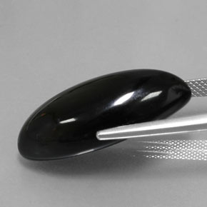 Ágata negro natural de 20,63 ct, marquesa, opaco