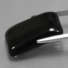 Ágata negro natural de 22,39 ct, baguette, opaco