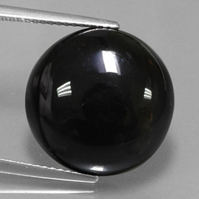 Ágata negro natural de 15,06 ct, corte redondo, opaco
