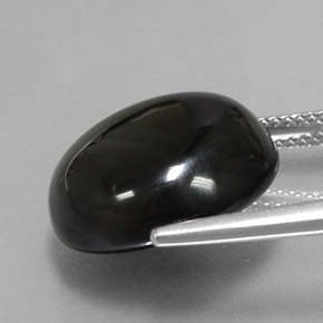 Ágata negro natural de 15,06 ct, corte redondo, opaco