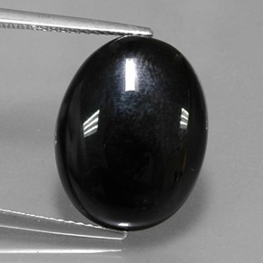 Ágata negro natural de 10,17 ct, corte óvalo, opaco
