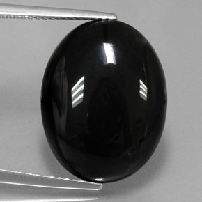 Ágata negro natural de 14,26 ct, corte óvalo, opaco