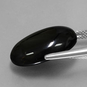 Ágata negro natural de 14,26 ct, corte óvalo, opaco