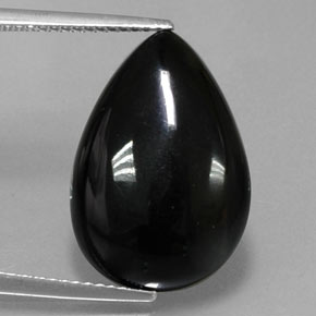 Ágata Negro natural de 10.43 ct, En forma de pera, Opaco