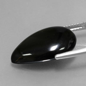 Ágata Negro natural de 10.43 ct, En forma de pera, Opaco