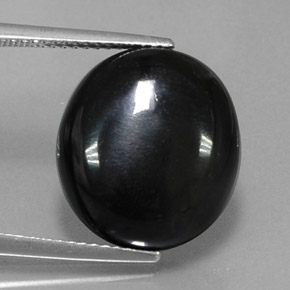 Ágata negro natural de 10,40 ct, corte óvalo, opaco
