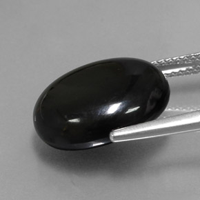 Ágata negro natural de 10,40 ct, corte óvalo, opaco