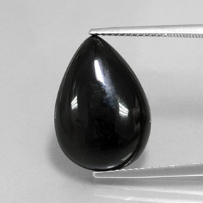 Ágata negro natural de 11,73 ct, en forma de pera, opaco