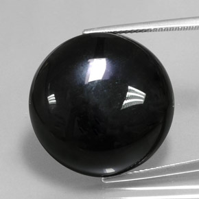 Ágata negro natural de 36,81 ct, corte redondo, opaco