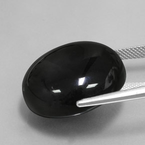 Ágata negro natural de 36,81 ct, corte redondo, opaco