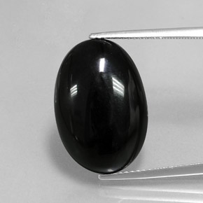 Ágata negro natural de 13,65 ct, corte óvalo, opaco