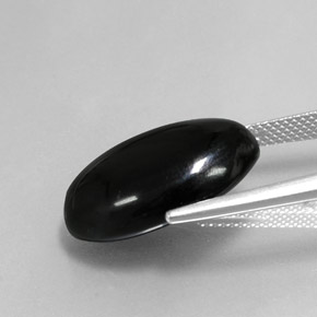 Ágata negro natural de 13,65 ct, corte óvalo, opaco