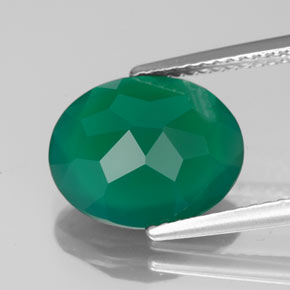 Ágata verde natural de 3,80 ct, transparente, transparente / translúcido