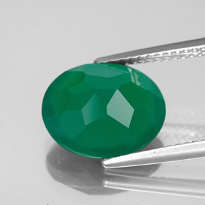 Ágata verde natural de 4,24 ct, transparente, transparente / translúcido