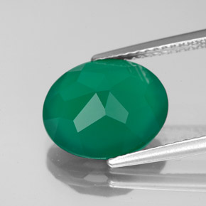 Ágata Verde natural de 4.26 ct, Transparente, Transparente / Translúcido