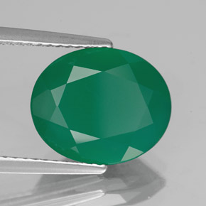 Ágata Verde natural de 3.80 ct, Transparente, Transparente / Translúcido