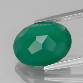 Ágata Verde natural de 3.80 ct, Transparente, Transparente / Translúcido