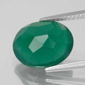 Ágata verde natural de 4,46 ct, transparente, transparente / translúcido