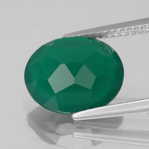Ágata verde natural de 3,73 ct, transparente, transparente / translúcido
