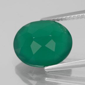 Ágata verde natural de 4,55 ct, transparente, transparente / translúcido