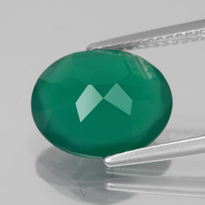 Ágata verde natural de 3,75 ct, transparente, transparente / translúcido