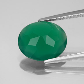 Ágata verde natural de 2,98 ct, transparente, transparente / translúcido