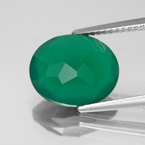 Ágata verde natural de 4,23 ct, transparente, transparente / translúcido