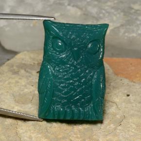Ágata verde natural de 39,61 ct, forma elegante, translúcido