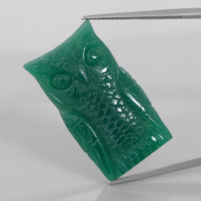 Ágata verde natural de 31,38 ct, forma elegante, opaco