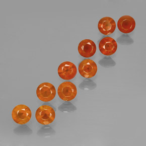 Gemas de ágata naranja natural de  ct, corte redondo, transparente