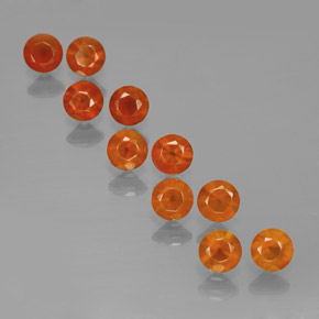 Gemas de ágata naranja natural de  ct, corte redondo, transparente