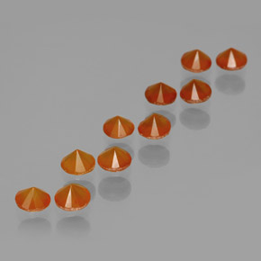 Gemas de ágata naranja natural de  ct, corte redondo, transparente