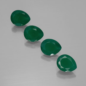 Gemas de ágata verde natural de  ct, en forma de pera, translúcido