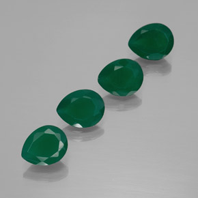 Gemas de ágata verde natural de  ct, en forma de pera, translúcido
