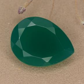 Ágata verde natural de 7,18 ct, en forma de pera, translúcido