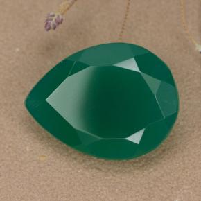 Ágata verde natural de 7,18 ct, en forma de pera, translúcido