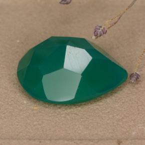 Ágata verde natural de 7,18 ct, en forma de pera, translúcido