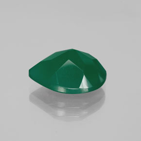Ágata verde natural de 7,71 ct, en forma de pera, translúcido