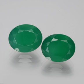 Gemas de ágata verde natural de  ct, corte óvalo, transparente