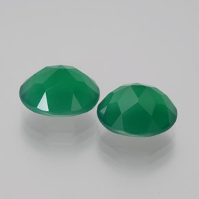 Gemas de ágata verde natural de  ct, corte óvalo, transparente