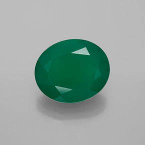Ágata verde natural de 4,31 ct, corte óvalo, transparente