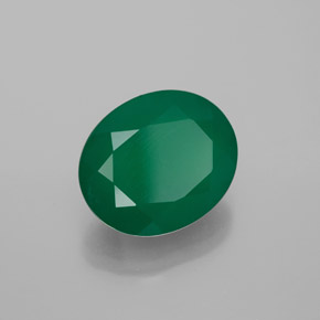 Ágata verde natural de 4,31 ct, corte óvalo, transparente