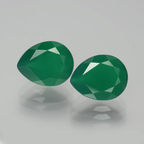 Gemas de ágata verde natural de  ct, en forma de pera, transparente