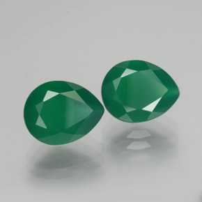 Gemas de ágata verde natural de  ct, en forma de pera, transparente