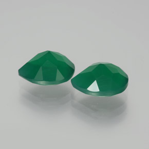 Gemas de ágata verde natural de  ct, en forma de pera, transparente